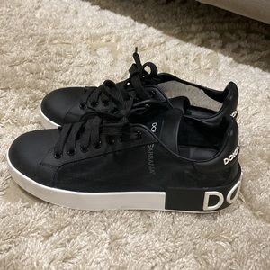 Dolce and Gabbana black mesh sneakers